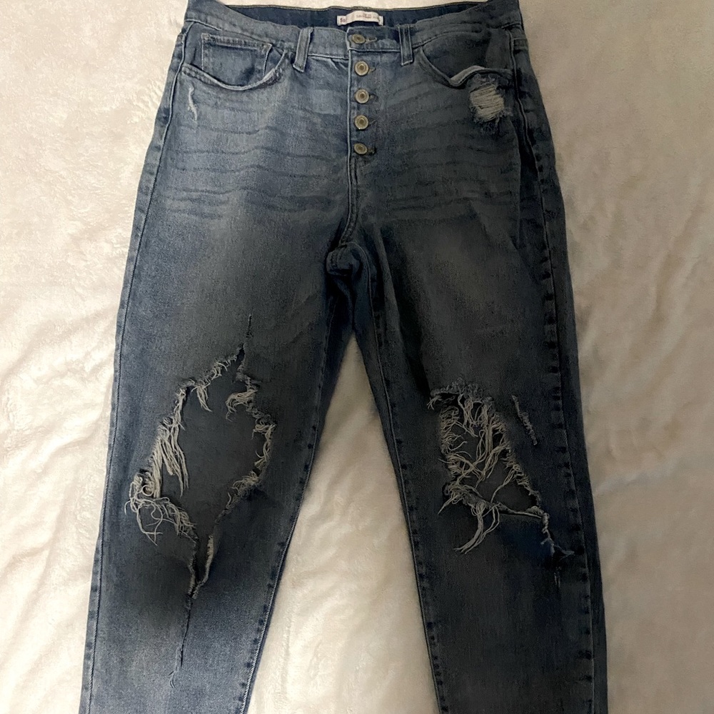 Blue ripped jeans
